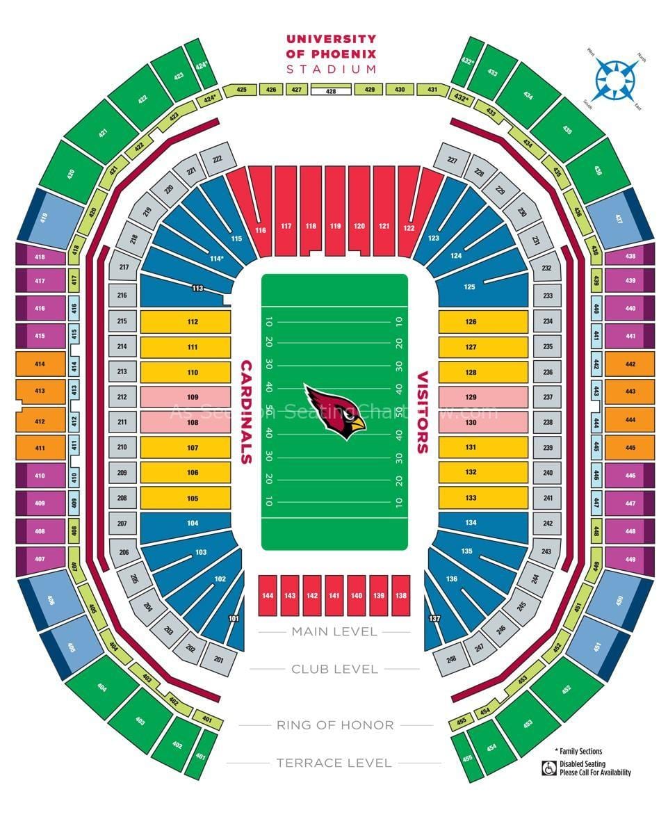 university of Phoenix stadium sedenie mapu