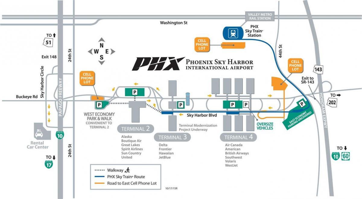 mapa Phoenix airport