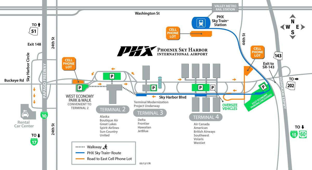 Phoenix international airport mapu