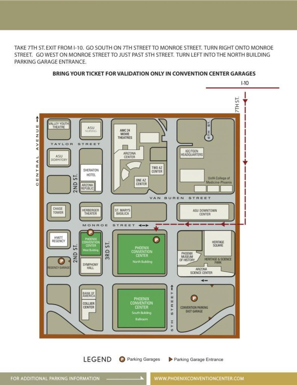mapa Phoenix convention center