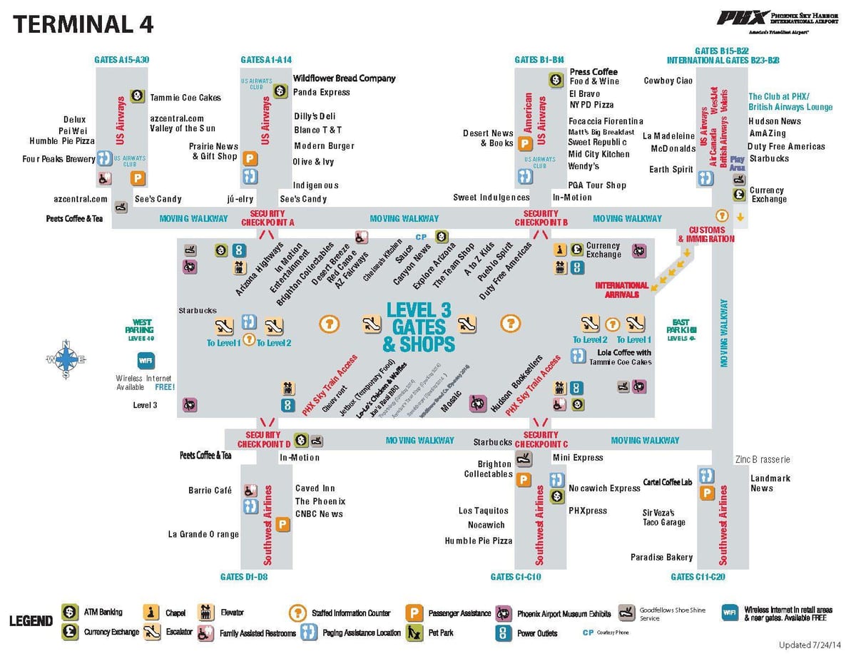 sky harbor airport terminal 4 mapu